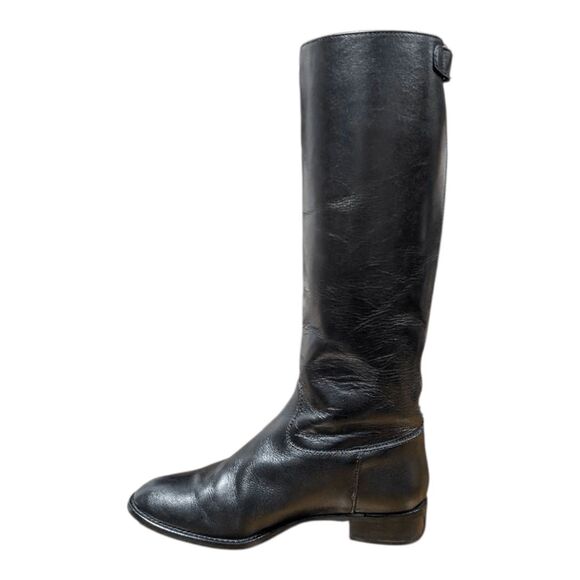 J.CREW Field Knee High Black Leather Riding Boot Size 8.5 - Picture 6 of 10